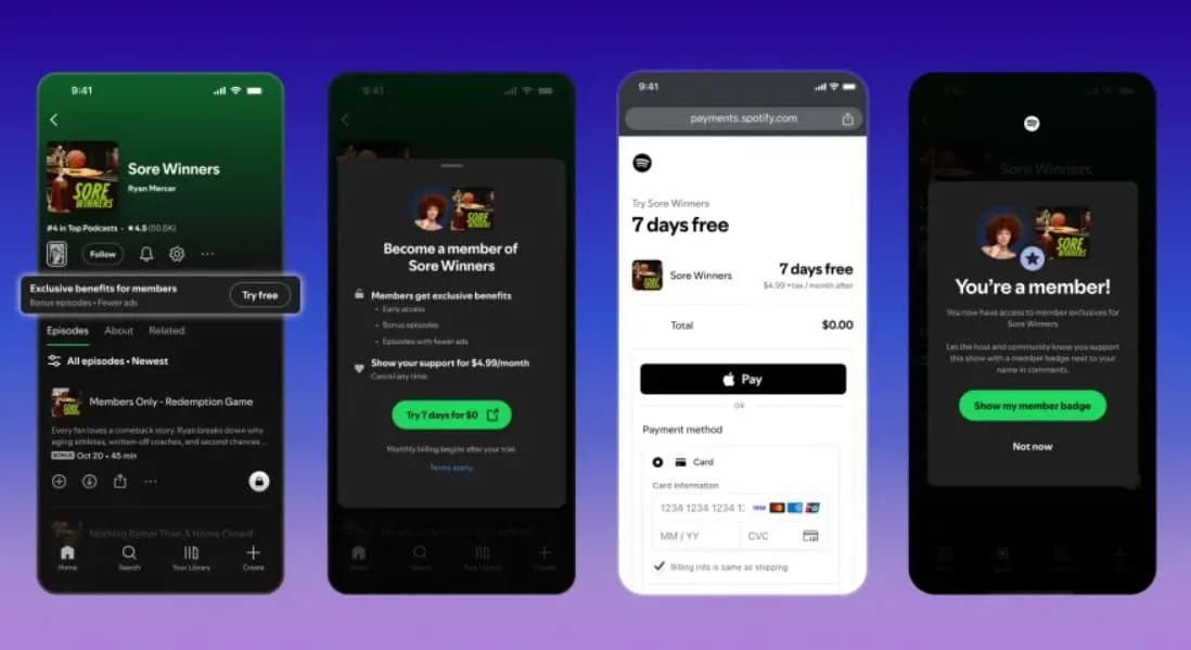 Spotify-მ პოდკასტებისთვის ფასიანი გამოწერები აამოქმედა
